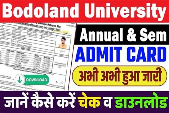 Bodoland University Admit Card 2024 1st, 3rd, 5th Semester Hall Ticket