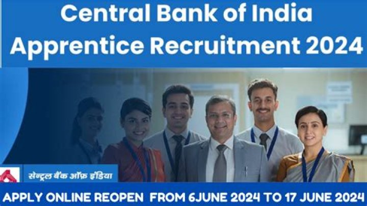 Central Bank Of India Apprentice Recruitment 2024: 3000 पदों पे भर्ती का मौका, जल्दी भरें फॉर्म